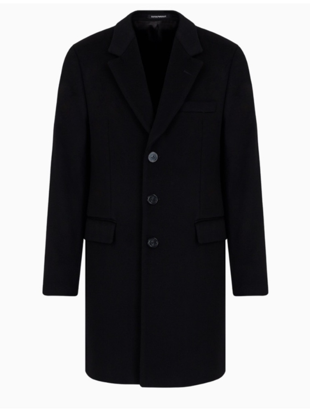 ARMANI COLLEZIONI  MEN'S BLACK CASHMERE OVERCOAT SIZE 42